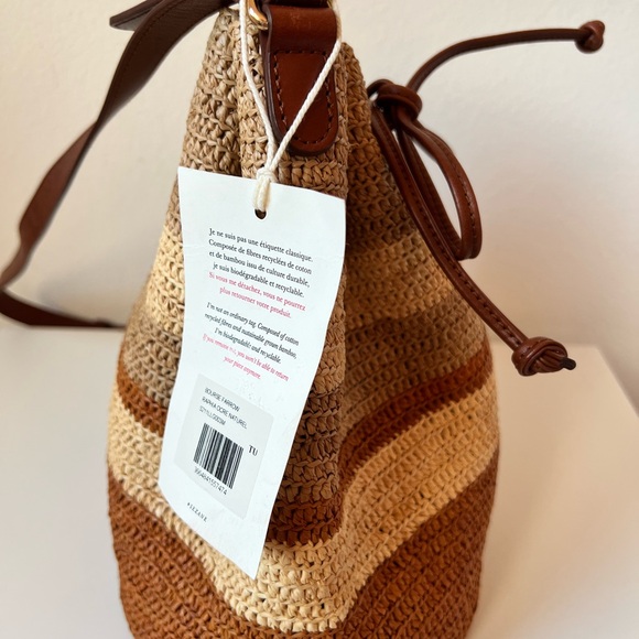 Sezane Farrow Bag in Natural Raffia - Picture 3 of 10